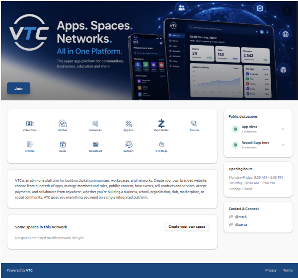 Your public website in VTC